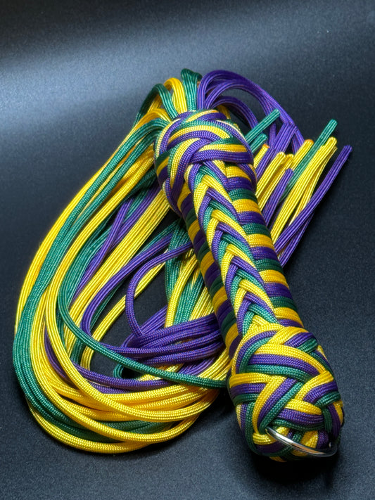 Mardi Gras Tri-Color Handles - Paracord Flogger