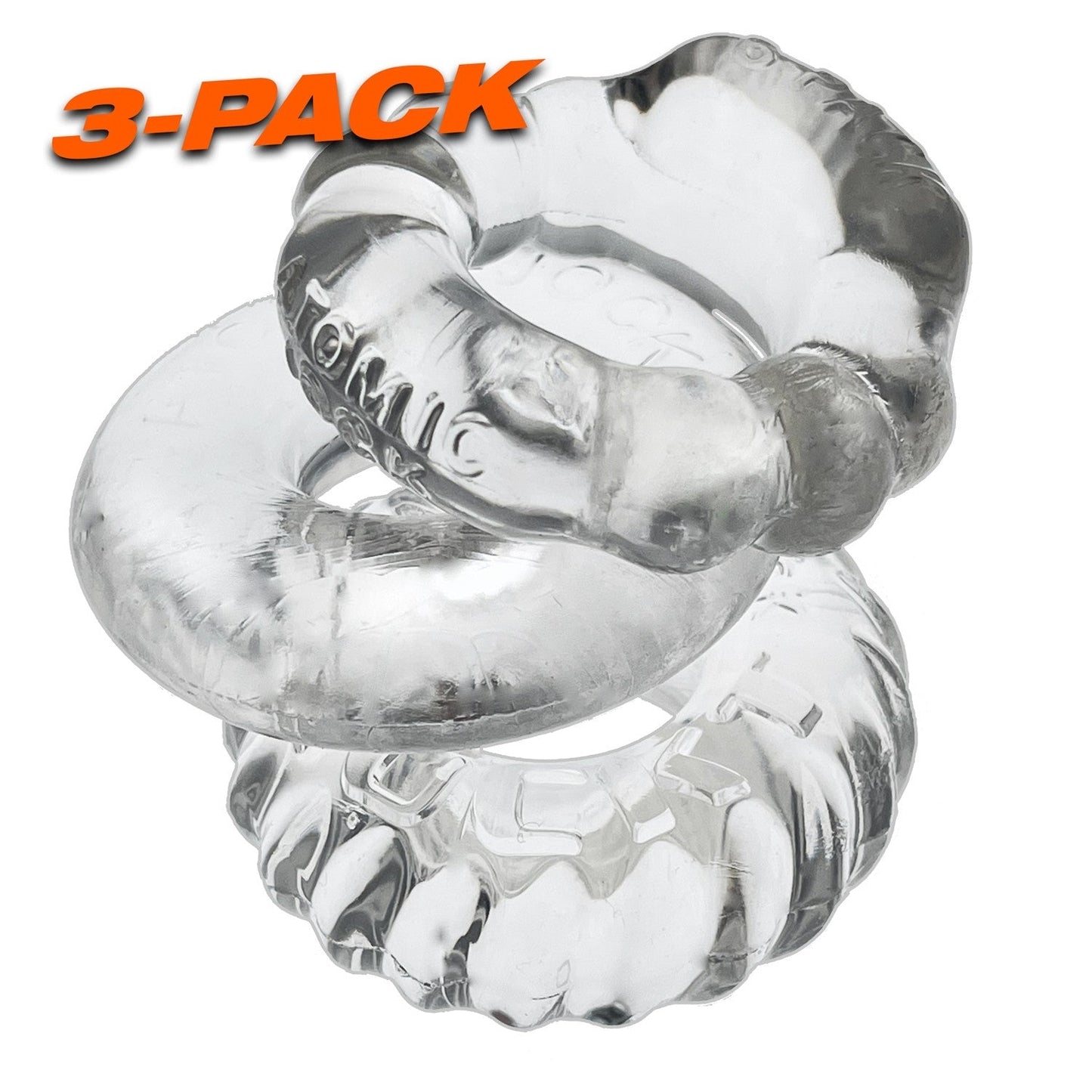 BONEMAKER 3-pack Cockring Kit - CLEAR