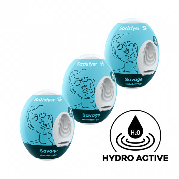 Masturbator Egg 3er Set (Savage) Light Blue